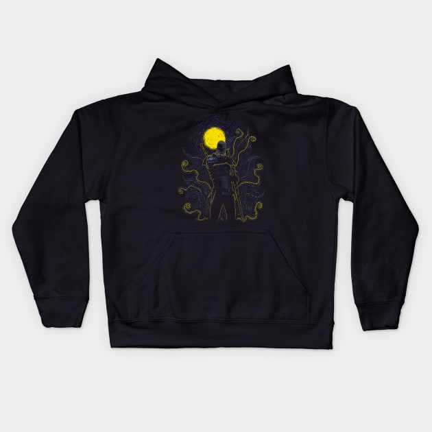 Post Impressionist White Wolf Kids Hoodie by ddjvigo